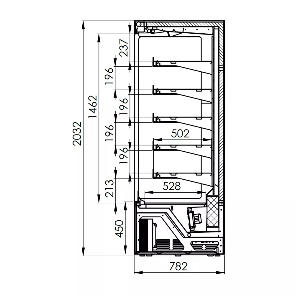 Холодильная горка Mistrall 1563 ночная шторка